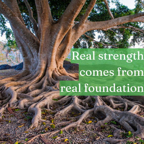 Empty praise can’t build you up; real strength comes from self-foundation.