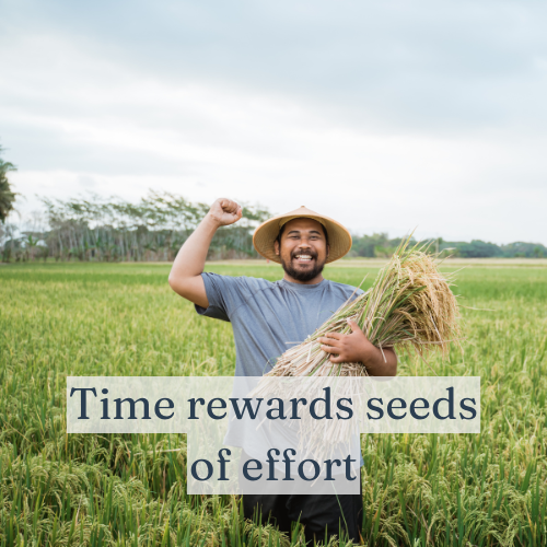 Time rewards consistent seeds of effort with a harvest of success.