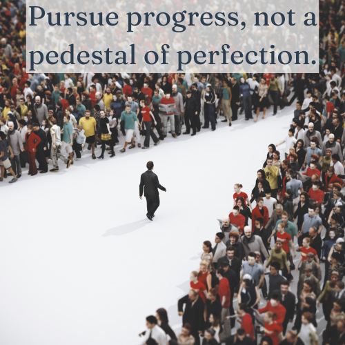 Pursue progress, not a pedestal of perfection.