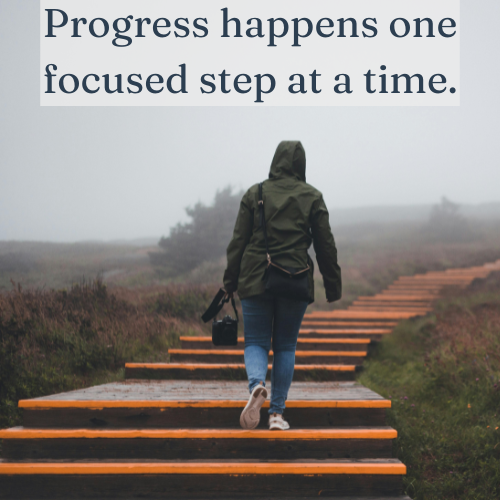 Progress is built step by step—stay focused and keep moving.