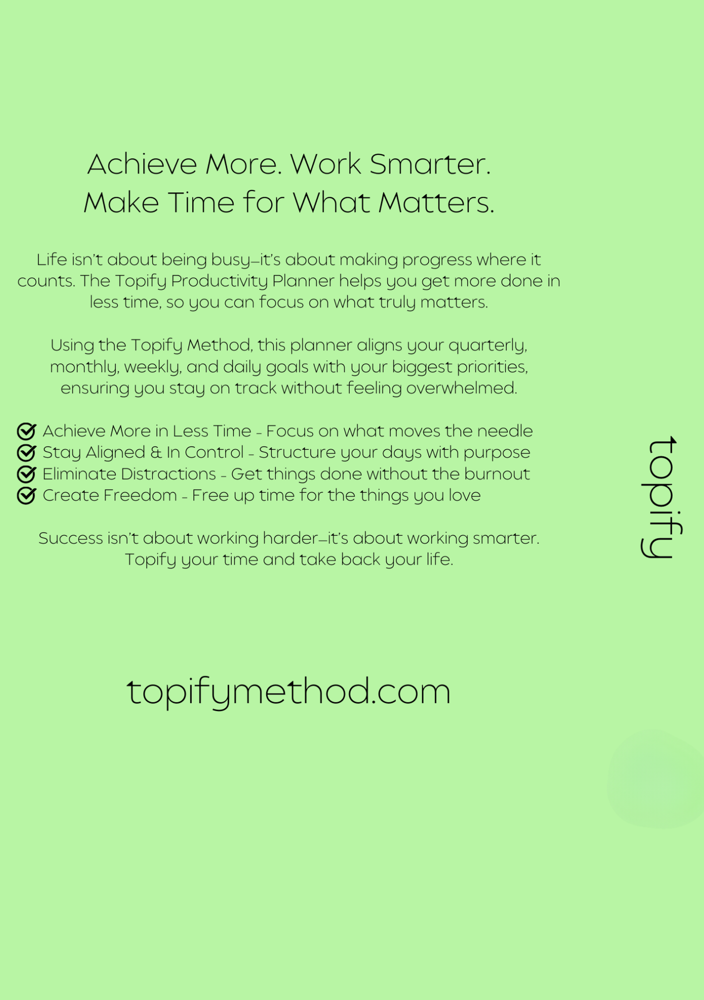 Topify Productivity Planner - Green Edition