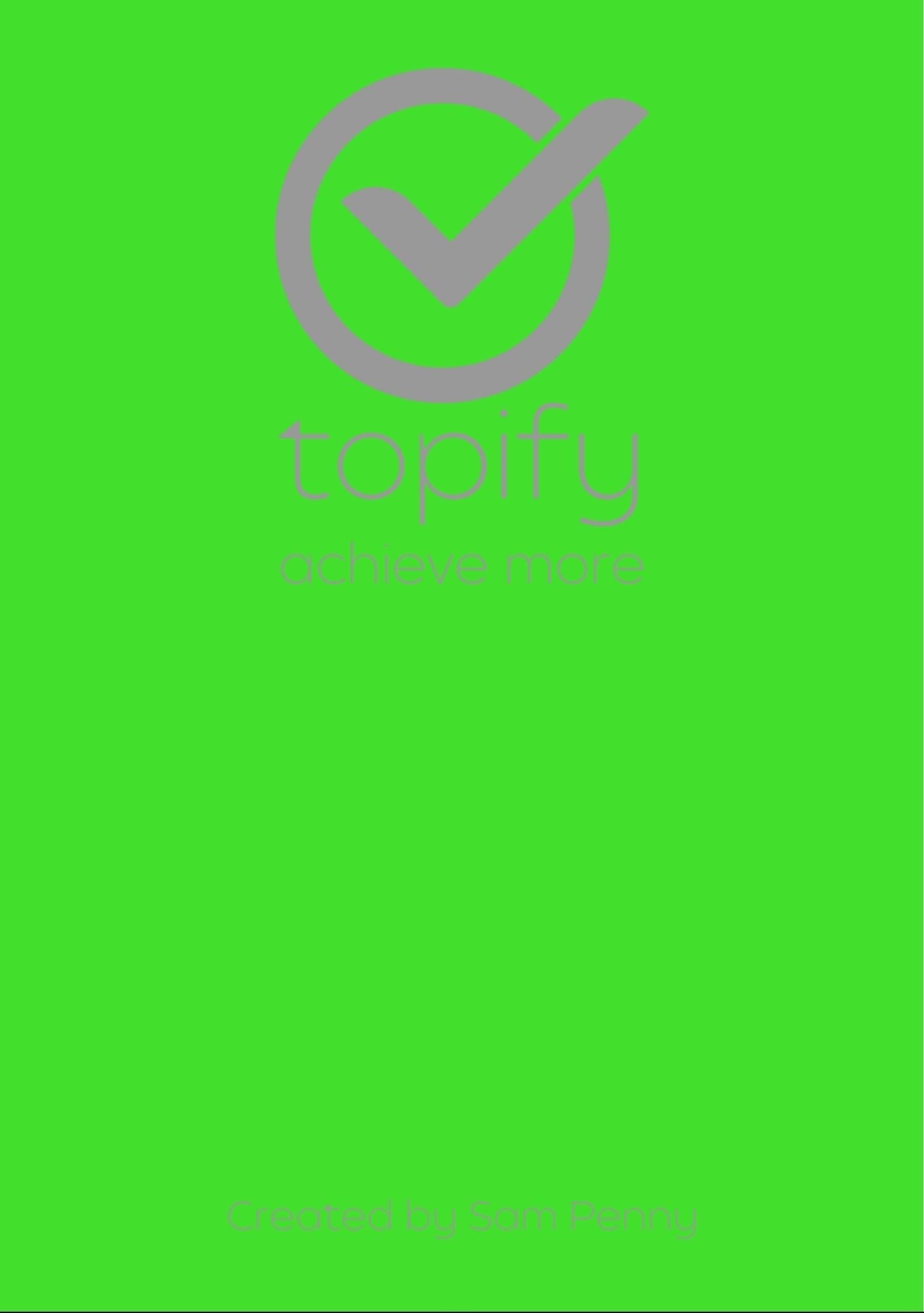 Topify Productivity Planner - Green Edition - The Topify Method