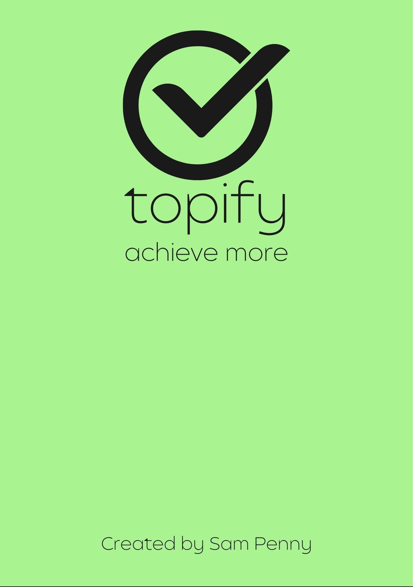 Topify Productivity Planner - Green Edition - The Topify Method